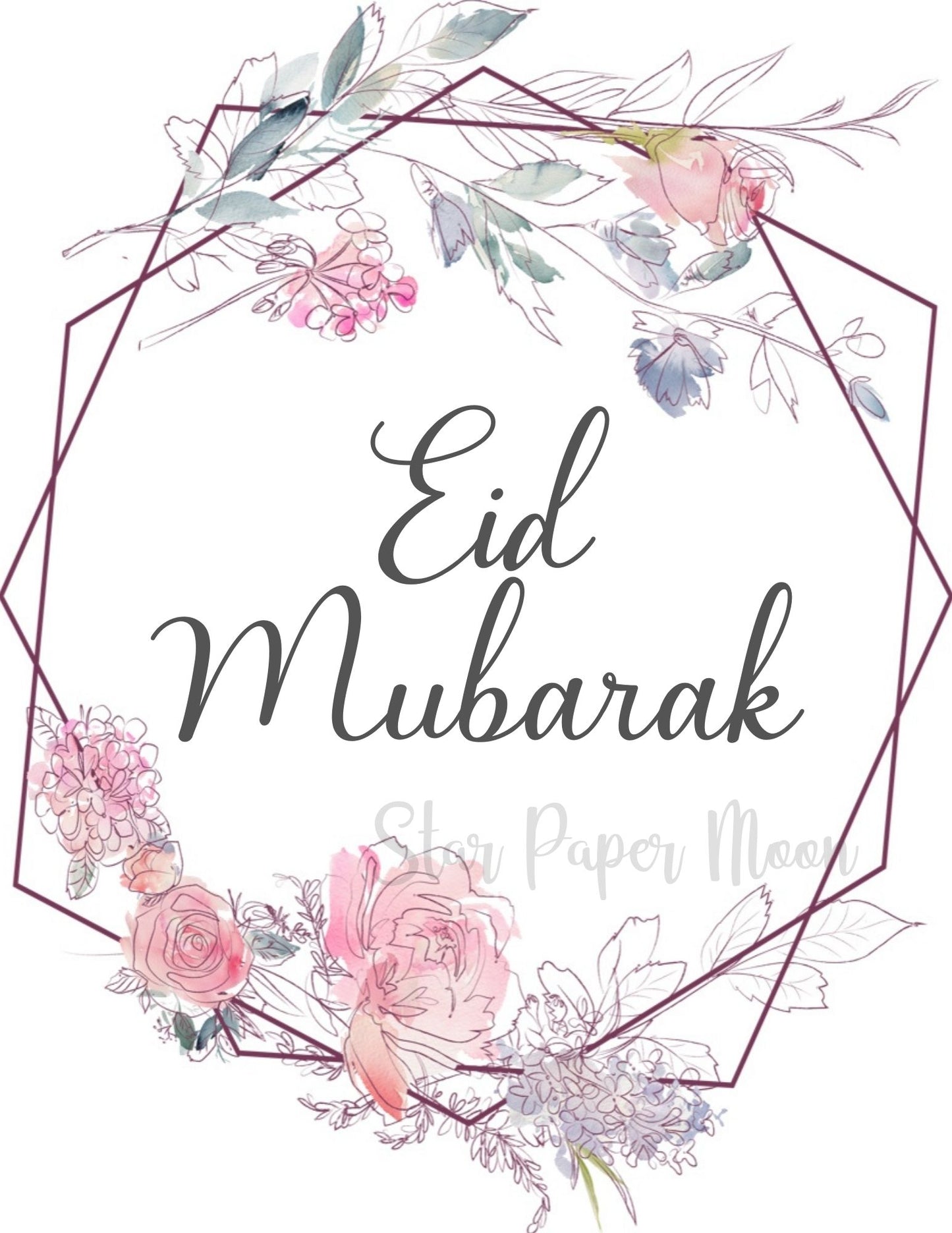 FREE Eid Mubarak Printable Floral