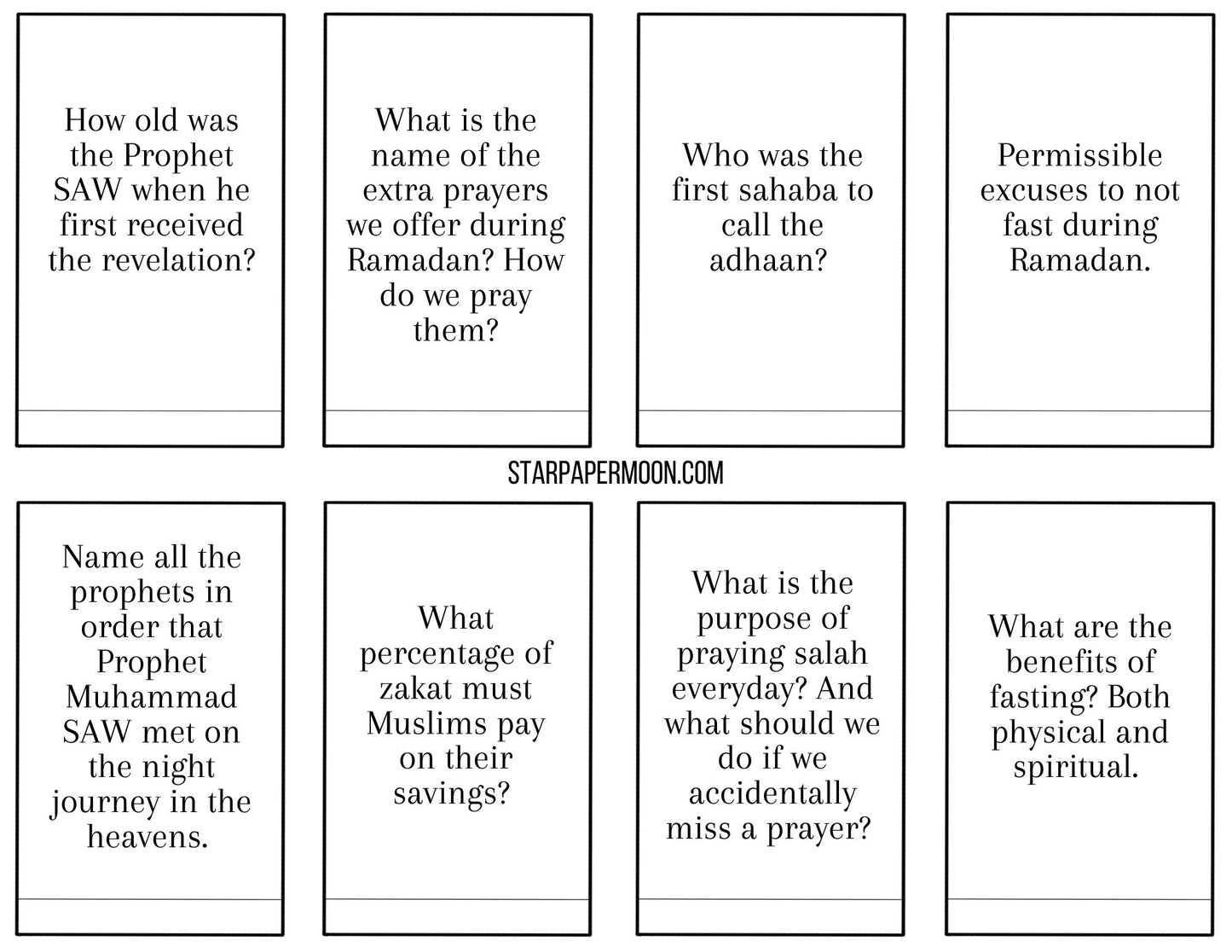 Ramadan Trivia Printable FREE