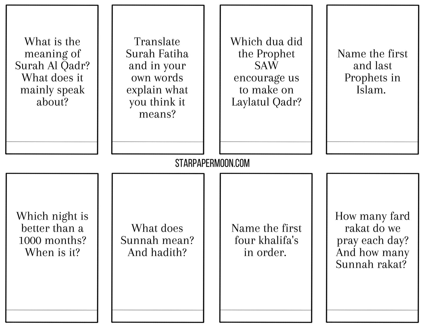 Ramadan Trivia Printable FREE