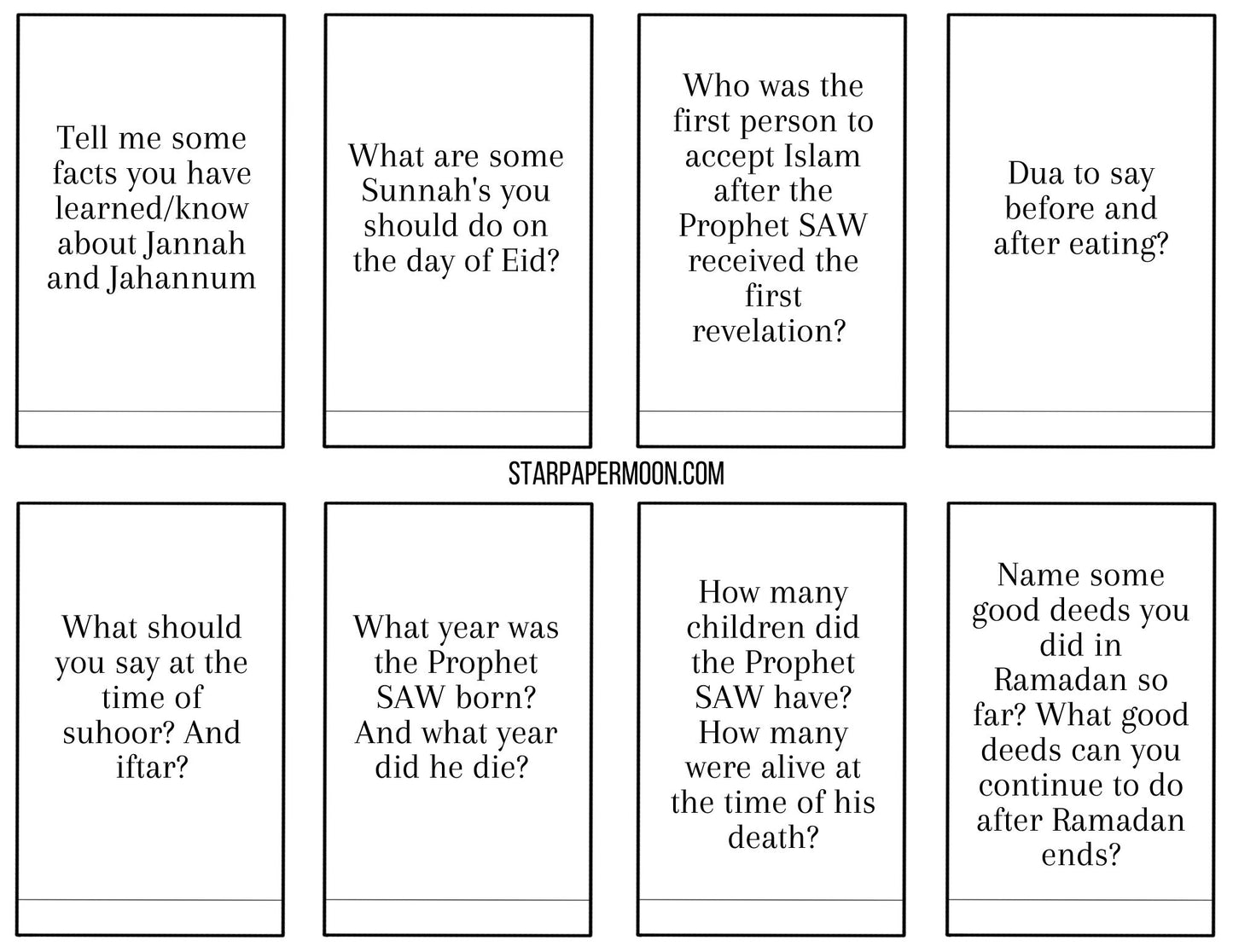 Ramadan Trivia Printable FREE