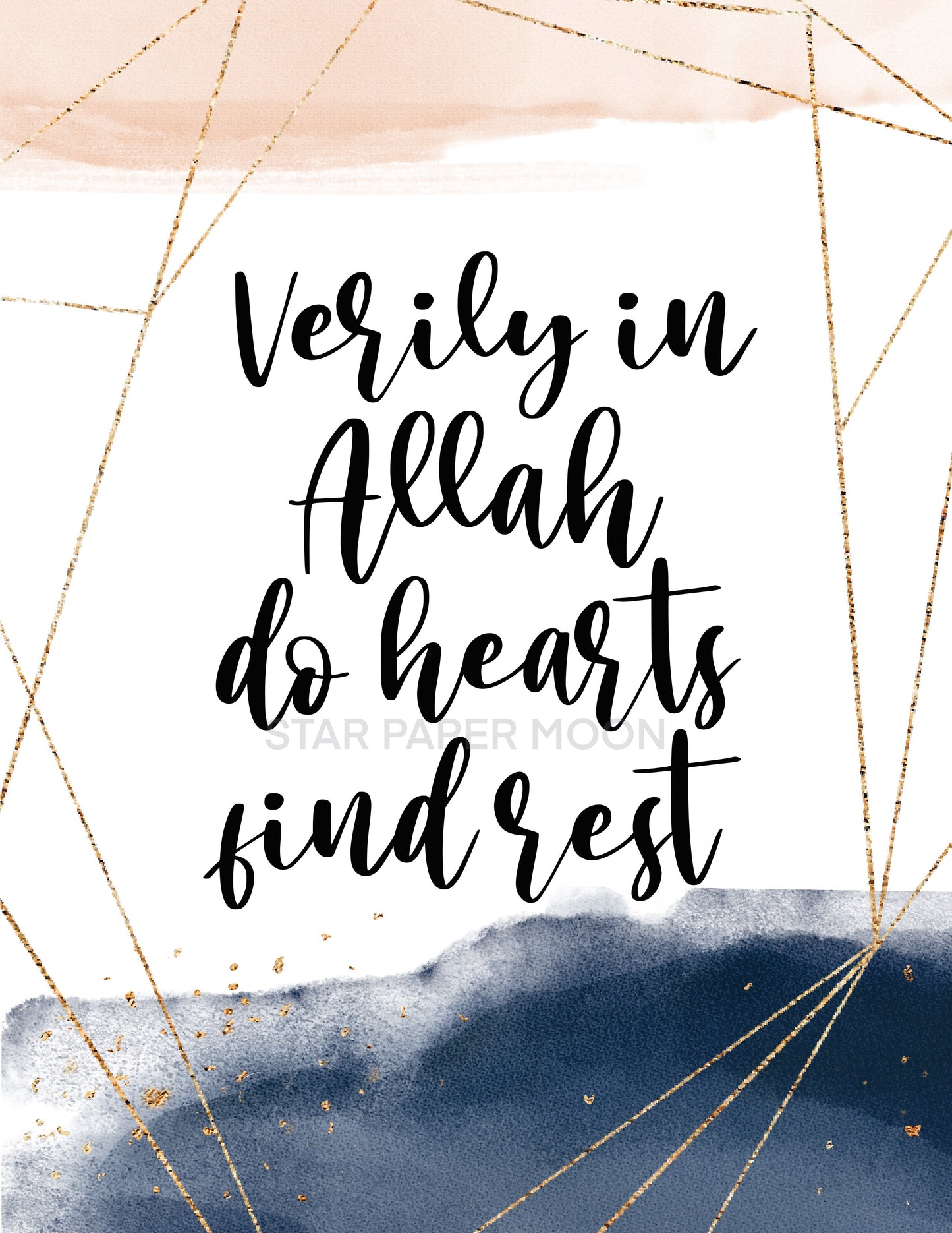 In Allah Do Hearts Find Rest Print