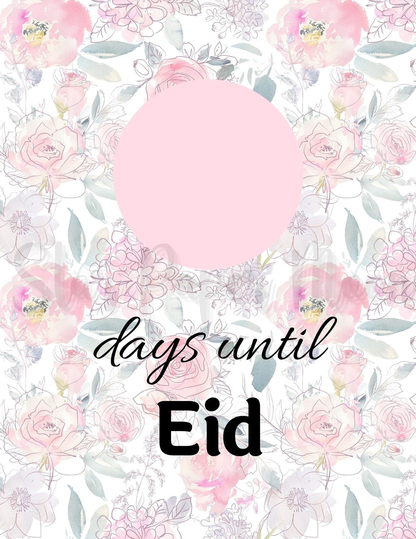 Eid Countdown Floral Printable